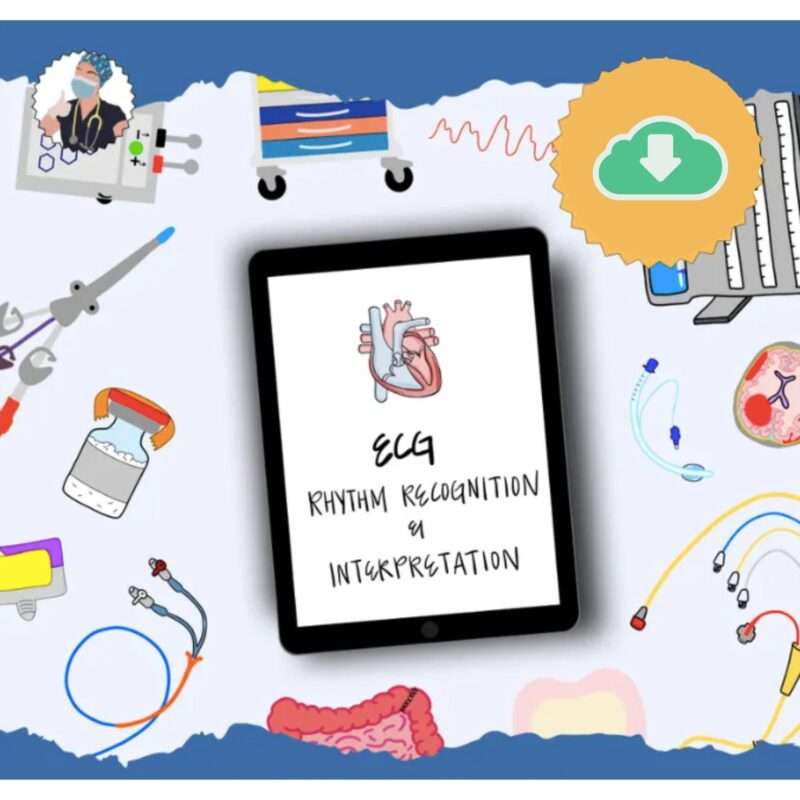 2025 ECG Rhythm Recognition and Interpretation Packet (15 Pages) Cardiac ICU Study Review, Nursing Student Cheat Sheet